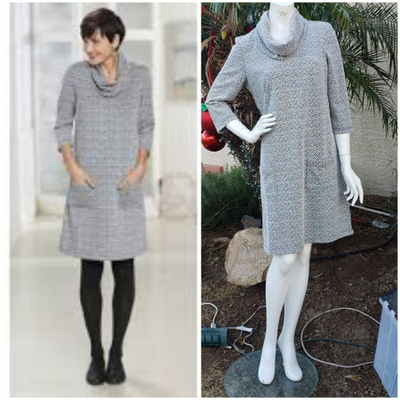 NORTHSTYLE‎ Herringbone Cowlneck Dress - Picture 1 of 2